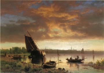 Albert Bierstadt Painting - Harbor Scene Albert Bierstadt